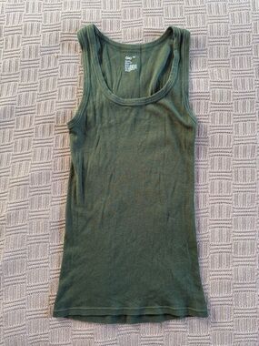 100% Cotton GAP Olive Green Ribbed Tank